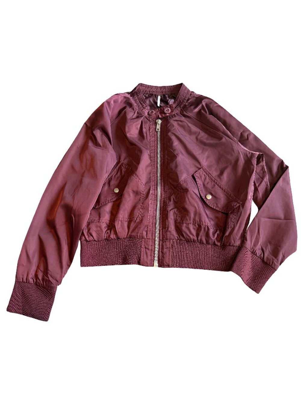 Free People Midnight Bomber Jacket Zip-Down Lightweight Windbreaker Size Small